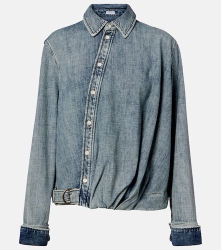 Camisa de denim drapeada con cinturón - Loewe - Modalova
