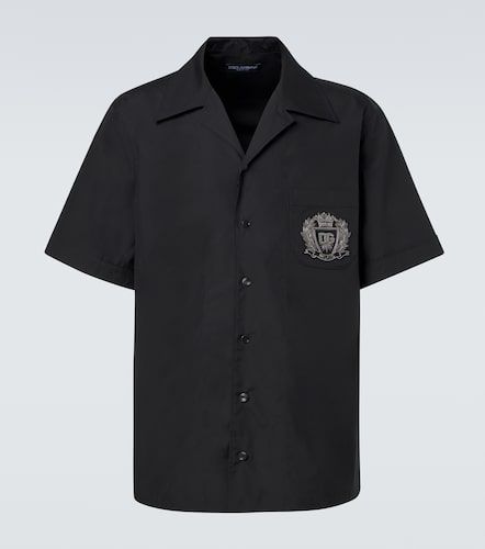 Logo cotton poplin bowling shirt - Dolce&Gabbana - Modalova