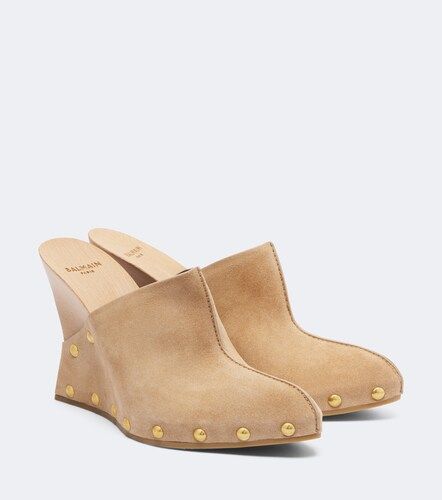 Balmain Suede wedge clogs - Balmain - Modalova