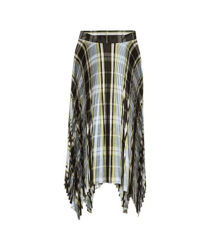 Checked pleated silk midi skirt - Tory Burch - Modalova