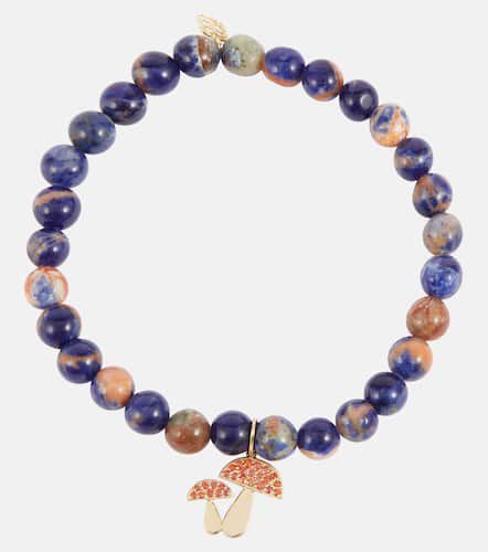 Bracciale in oro 14kt con perline, zaffiri e sodalite - Sydney Evan - Modalova