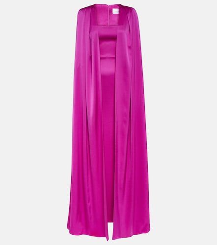 Abito lungo in satin con mantella - Alex Perry - Modalova