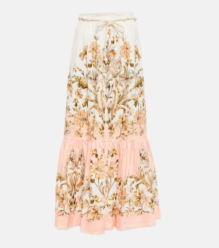 Falda larga Chintz de lino floral - Zimmermann - Modalova