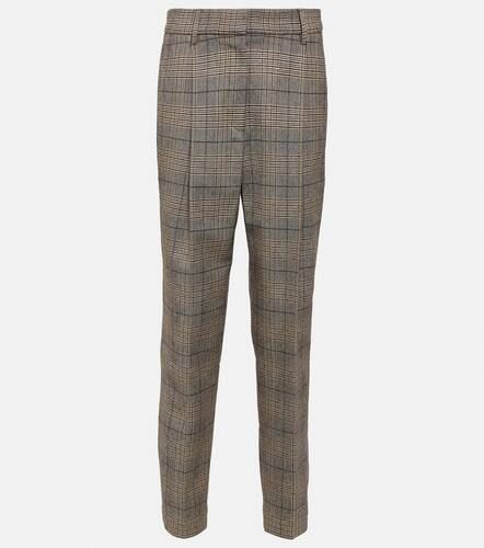 Checked wool and cotton-blend pants - Brunello Cucinelli - Modalova