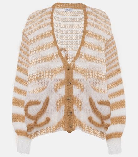 Anagram striped mohair-blend cardigan - Loewe - Modalova