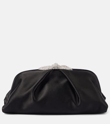 Very Bow Tie embellished satin clutch - Aquazzura - Modalova