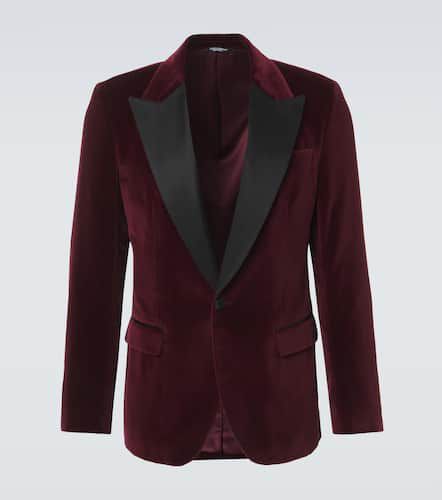 Blazer da smoking in velluto di misto cotone - Dolce&Gabbana - Modalova