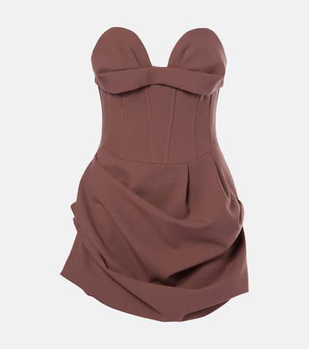 Draped wool-blend bustier dress - Magda Butrym - Modalova