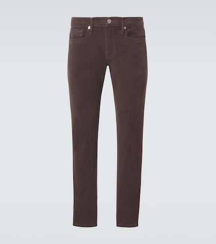 Pantalones slim de tiro medio de sarga - Frame - Modalova