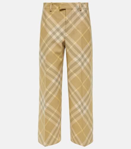 Check wool wide-leg pants - Burberry - Modalova