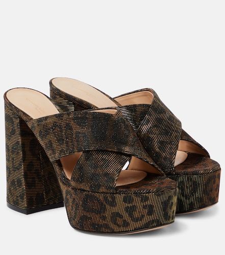 Leopard-print lame platform mules - Gianvito Rossi - Modalova