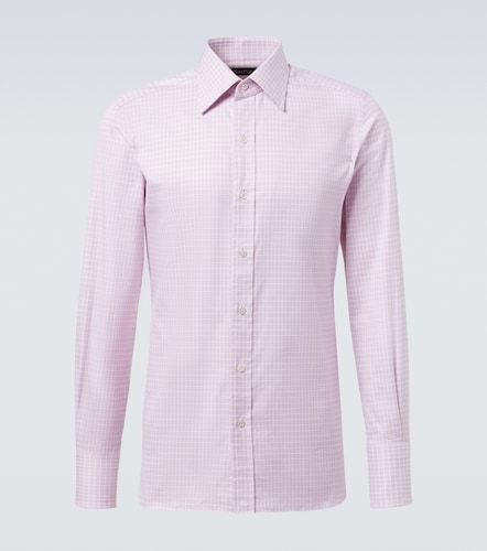 Camisa de popelín de algodón a cuadros - Tom Ford - Modalova