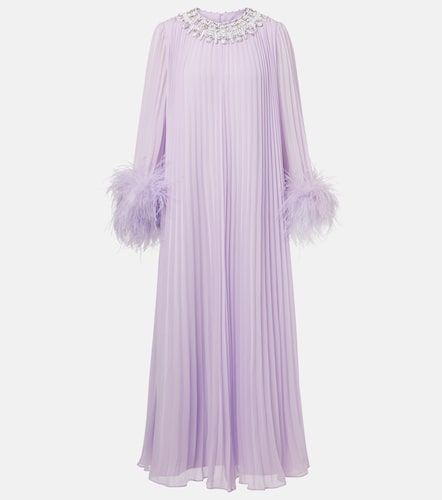 Verziertes Maxikleid aus Chiffon mit Federn - Self-Portrait - Modalova