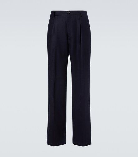 Wool flannel wide-leg pants - Dries Van Noten - Modalova