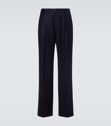 Wool flannel wide-leg pants - Dries Van Noten - Modalova