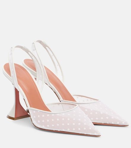 Holli 95 point d'esprit slingback pumps - Amina Muaddi - Modalova