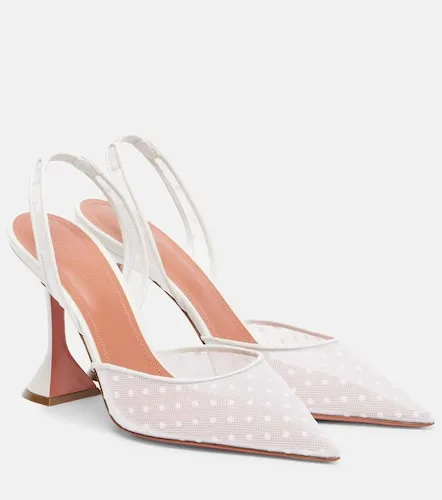 Holli 95 point d'esprit slingback pumps - Amina Muaddi - Modalova