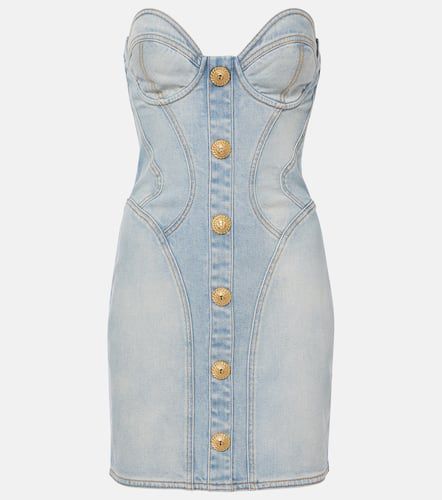 Balmain Denim bustier dress - Balmain - Modalova