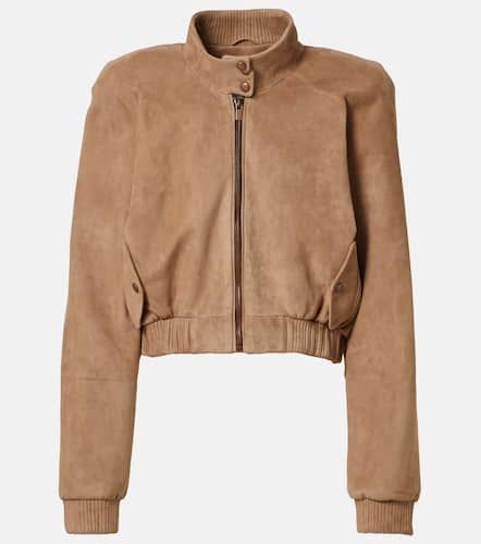 Cropped suede bomber jacket - Magda Butrym - Modalova