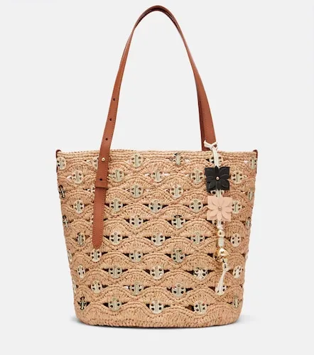 Small embellished raffia tote bag - Rabanne - Modalova