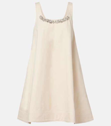 Abito corto in cotone con cristalli e perle bijoux - Simone Rocha - Modalova