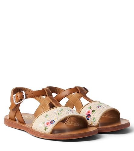 Sandalias Plagette de piel bordadas - Pom d'Api - Modalova