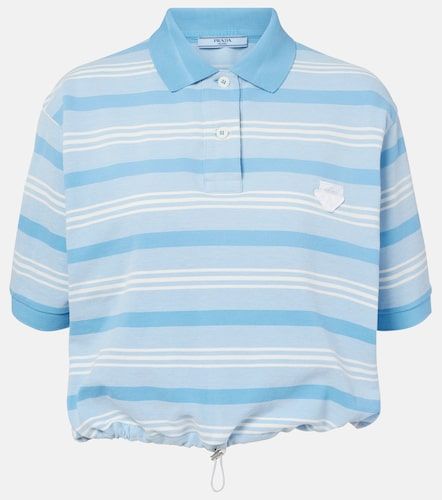 Polo in piqué di cotone a righe - Prada - Modalova