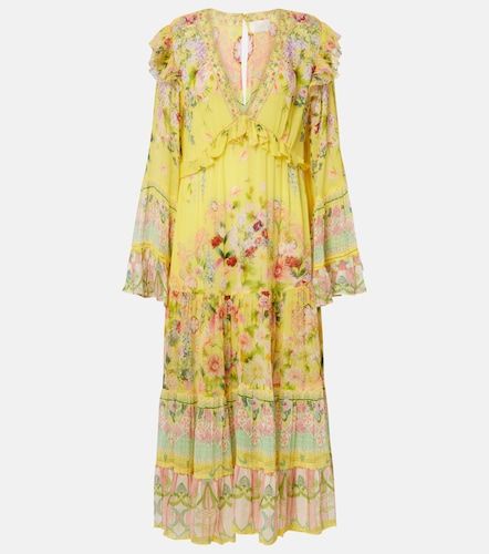 Printed ruffled silk chiffon midi dress - Camilla - Modalova