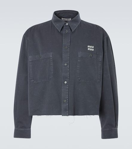 Miu Miu Camisa de denim con logo - Miu Miu - Modalova