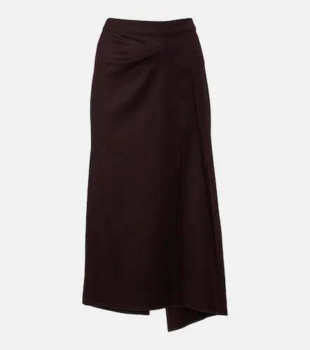 Draped virgin wool midi skirt - Victoria Beckham - Modalova