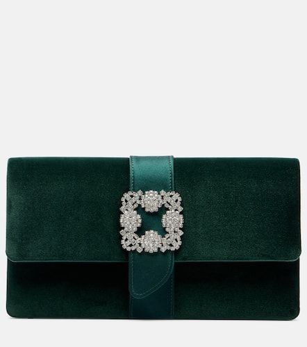 Capri embellished velvet clutch - Manolo Blahnik - Modalova