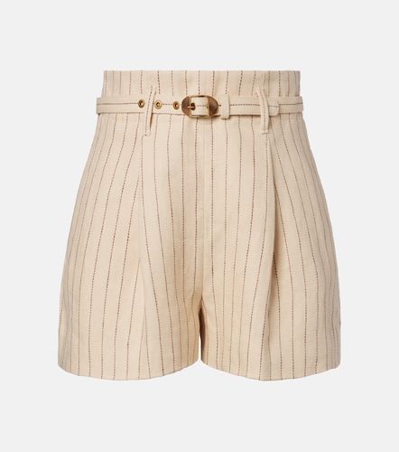 Shorts de lino a rayas con cinturón - Zimmermann - Modalova
