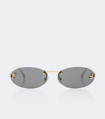 First Crystal embellished oval sunglasses - Fendi - Modalova
