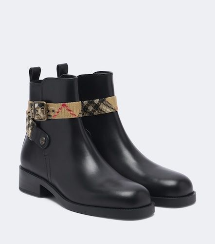 Botines Huntley de piel con Check - Burberry - Modalova