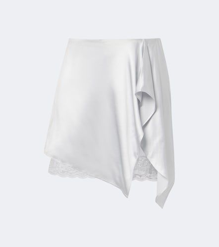 Layered lace-trimmed satin miniskirt - Acne Studios - Modalova
