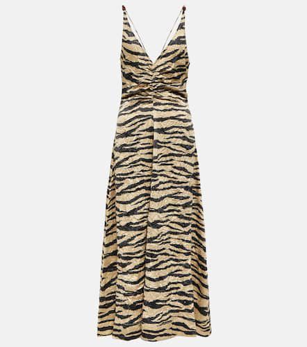 Ganni Printed satin slip midi dress - Ganni - Modalova