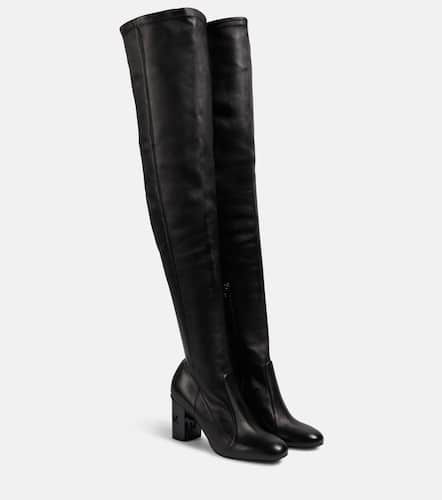 Damier leather over-the-knee boots - Max Mara - Modalova