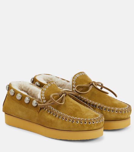 Forley shearling-lined suede moccasins - Isabel Marant - Modalova