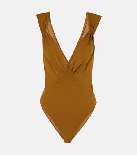 Silk-blend muslin bodysuit - Saint Laurent - Modalova