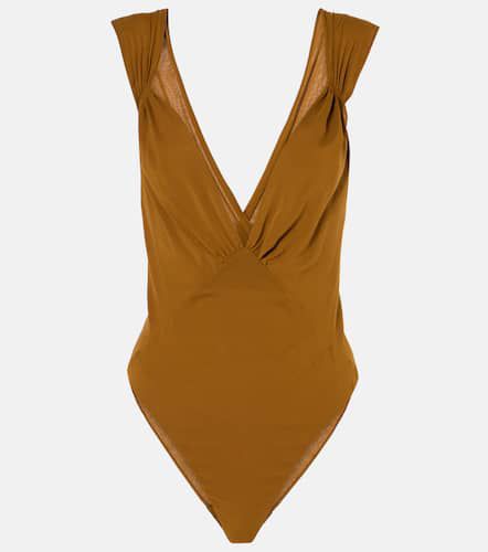 Silk-blend muslin bodysuit - Saint Laurent - Modalova