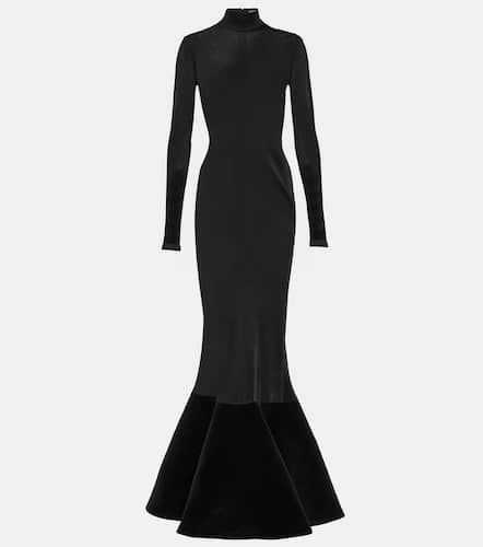 Flounced velvet and jersey gown - David Koma - Modalova