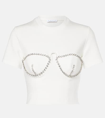 Crystal-embellished jersey crop top - Area - Modalova