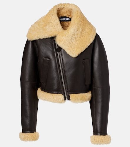 Giacca cropped Aviatore in shearling - Jacquemus - Modalova