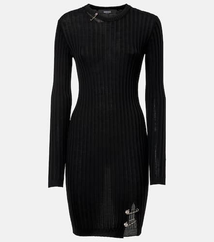 Safety Pin ribbed-knit minidress - Versace - Modalova