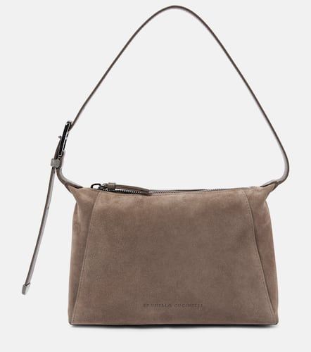 Borsa a spalla Duo Small in suede - Brunello Cucinelli - Modalova