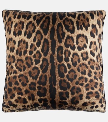Cojín Leopardo pequeño en sarga de seda - Dolce&Gabbana Casa - Modalova