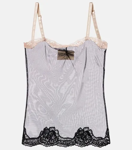 Top aus Mesh mit Spitze - Valentino Garavani - Modalova