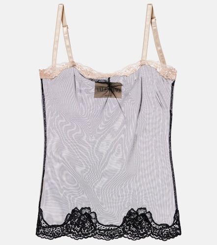 Top in rete trasparente con pizzo - Valentino - Modalova