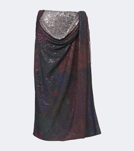 Draped printed sequined midi skirt - Maison Margiela - Modalova