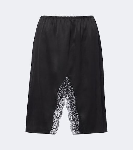 Minirock aus Seidensatin mit Spitze - Saint Laurent - Modalova